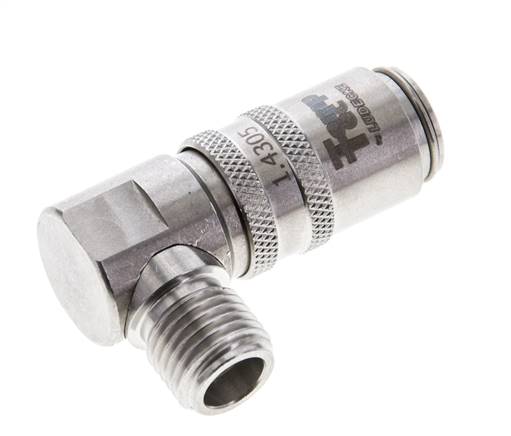 Manchon d'accouplement à air DN 6 en acier inoxydable avec filetage mâle G 1/4 pouce.