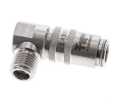 Manchon d'accouplement à air DN 6 en acier inoxydable avec filetage mâle G 1/4 pouce.