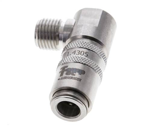 Manchon d'accouplement à air DN 6 en acier inoxydable avec filetage mâle G 1/4 pouce.