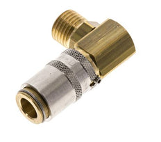 Laiton DN 6 Coupleur de moule Douille M14x1.5 Filets mâles Protection contre le déverrouillage 90-deg