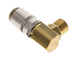 Laiton DN 6 Coupleur de moule Douille M14x1.5 Filets mâles Protection contre le déverrouillage 90-deg