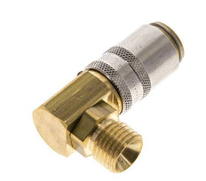 Laiton DN 6 Coupleur de moule Douille M14x1.5 Filets mâles Protection contre le déverrouillage 90-deg
