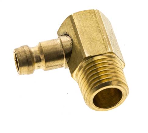 Laiton DN 6 Coupleur de moule Bouchon M14x1.5 filets mâles (conique) 90-deg