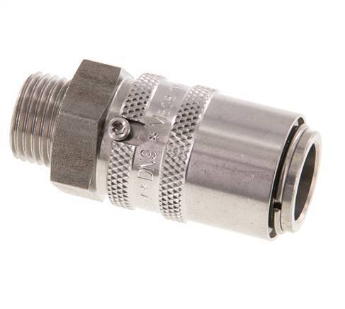 Coupleur de moule en acier inoxydable DN 9 Filets mâles M16x1.5 Double obturation