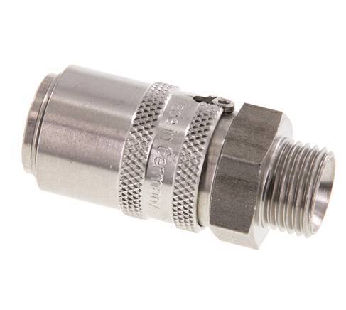 Coupleur de moule en acier inoxydable DN 9 Filets mâles M16x1.5 Double obturation