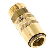 Coupleur en laiton DN 9 pour moules G 1/2 pouce filetage mâle Protection contre le déverrouillage Double obturation
