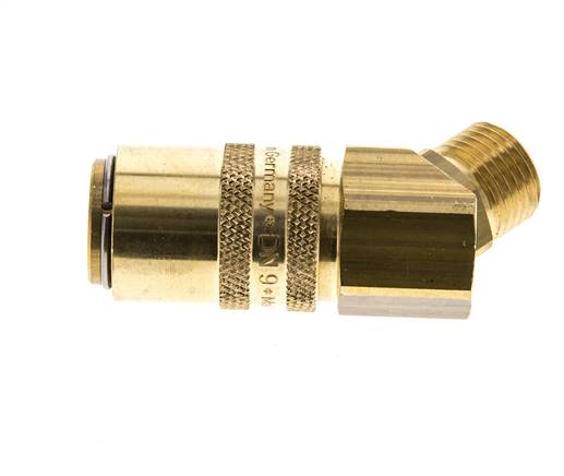 Coupleur de moule en laiton DN 9 Filets mâles M16x1.5 Double obturation 45-deg
