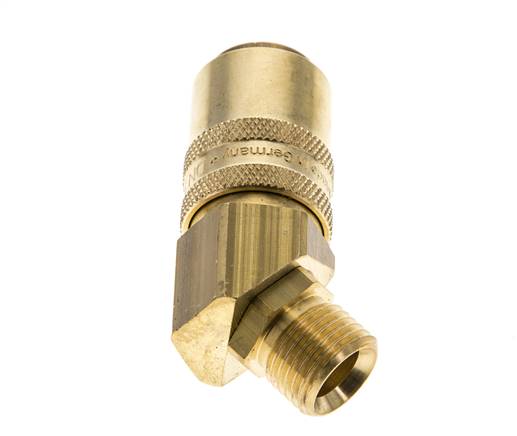 Coupleur de moule en laiton DN 9 Filets mâles M16x1.5 Double obturation 45-deg