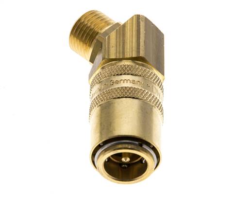 Coupleur de moule en laiton DN 9 Filets mâles M16x1.5 Double obturation 45-deg