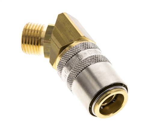 Laiton DN 9 Coupleur de moule femelle M16x1.5 Filets mâles 45-deg