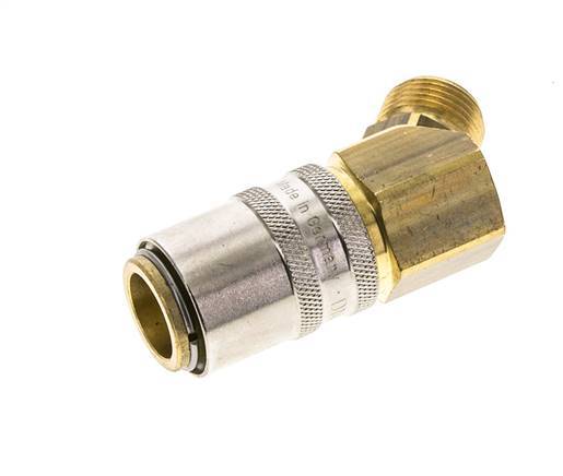 Brass DN 9 Mold Coupling Socket G 3/8 inch Male Threads 45-deg