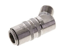 Coupleur de moule DN 9 en acier inoxydable Prise femelle G 3/8 pouce filetage mâle Double obturation 45-deg