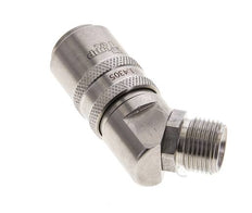 Coupleur de moule DN 9 en acier inoxydable Prise femelle G 3/8 pouce filetage mâle Double obturation 45-deg