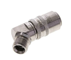 Coupleur de moule DN 9 en acier inoxydable Prise femelle G 3/8 pouce filetage mâle Double obturation 45-deg