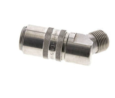 Manchon d'accouplement à air DN 9 en acier inoxydable avec filetage mâle G 3/8 pouce.