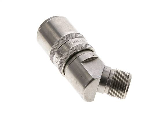 Manchon d'accouplement à air DN 9 en acier inoxydable avec filetage mâle G 3/8 pouce.