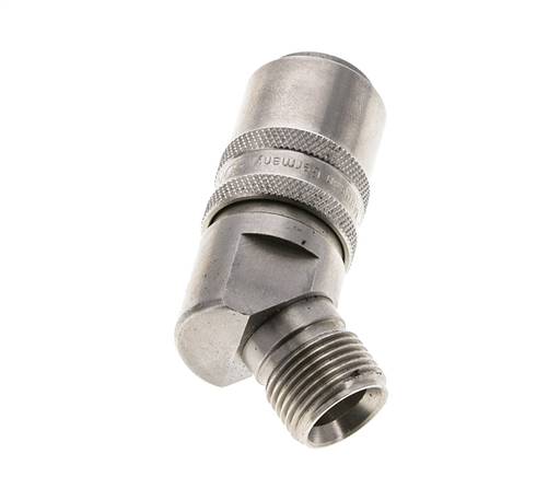 Manchon d'accouplement à air DN 9 en acier inoxydable avec filetage mâle G 3/8 pouce.