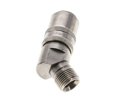 Manchon d'accouplement à air DN 9 en acier inoxydable avec filetage mâle G 3/8 pouce.