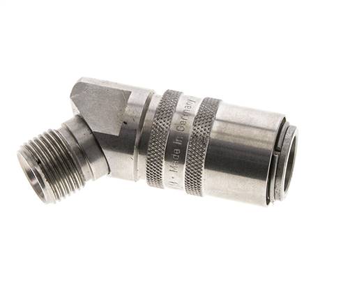 Manchon d'accouplement à air DN 9 en acier inoxydable avec filetage mâle G 3/8 pouce.