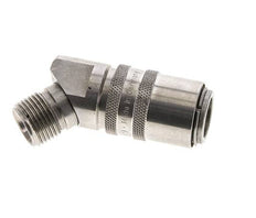 Manchon d'accouplement à air DN 9 en acier inoxydable avec filetage mâle G 3/8 pouce.
