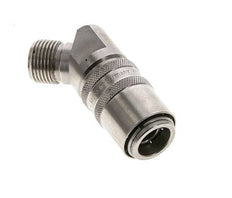 Manchon d'accouplement à air DN 9 en acier inoxydable avec filetage mâle G 3/8 pouce.