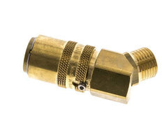 Laiton DN 9 Coupleur de moule Filets mâles M16x1.5 Protection contre le déverrouillage Double obturation 45-deg