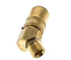 Laiton DN 9 Coupleur de moule Filets mâles M16x1.5 Protection contre le déverrouillage Double obturation 45-deg