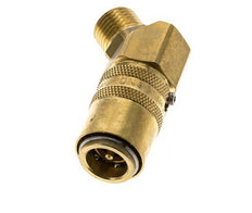 Laiton DN 9 Coupleur de moule Filets mâles M16x1.5 Protection contre le déverrouillage Double obturation 45-deg