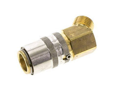 Laiton DN 9 Coupleur de moule Douille M16x1.5 Filets mâles Protection contre le déverrouillage 45-deg