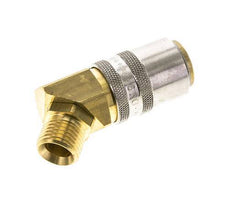Laiton DN 9 Coupleur de moule Douille M16x1.5 Filets mâles Protection contre le déverrouillage 45-deg