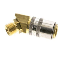Laiton DN 9 Coupleur de moule Douille M16x1.5 Filets mâles Protection contre le déverrouillage 45-deg