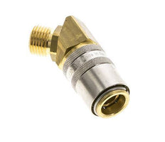 Laiton DN 9 Coupleur de moule Douille M16x1.5 Filets mâles Protection contre le déverrouillage 45-deg