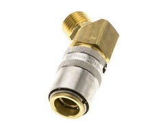Laiton DN 9 Coupleur de moule Douille M16x1.5 Filets mâles Protection contre le déverrouillage 45-deg