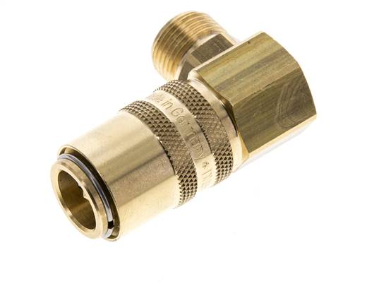 Coupleur de moule DN 9 en laiton G 3/8 pouce filetage mâle double obturation 90-deg