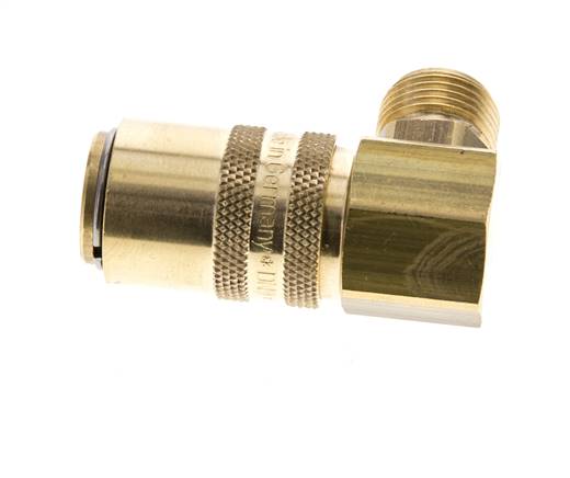 Coupleur de moule DN 9 en laiton G 3/8 pouce filetage mâle double obturation 90-deg