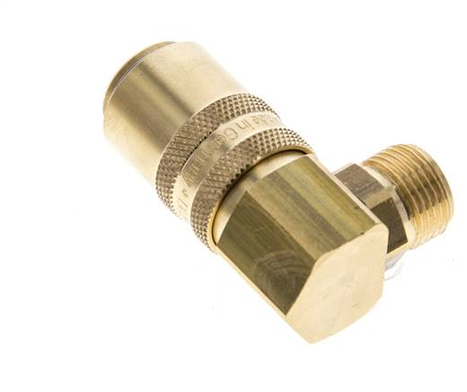 Coupleur de moule DN 9 en laiton G 3/8 pouce filetage mâle double obturation 90-deg