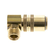 Coupleur de moule DN 9 en laiton G 3/8 pouce filetage mâle double obturation 90-deg