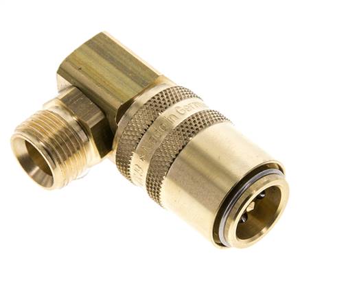 Coupleur de moule DN 9 en laiton G 3/8 pouce filetage mâle double obturation 90-deg