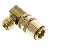 Coupleur de moule DN 9 en laiton G 3/8 pouce filetage mâle double obturation 90-deg