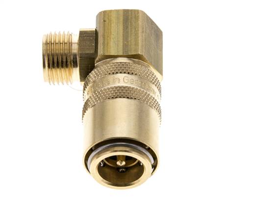 Coupleur de moule DN 9 en laiton G 3/8 pouce filetage mâle double obturation 90-deg
