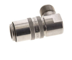 Coupleur de moule DN 9 en acier inoxydable Prise femelle G 3/8 pouce filetage mâle Double obturation 90-deg