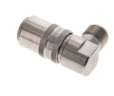 Coupleur de moule DN 9 en acier inoxydable Prise femelle G 3/8 pouce filetage mâle Double obturation 90-deg