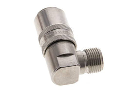 Coupleur de moule DN 9 en acier inoxydable Prise femelle G 3/8 pouce filetage mâle Double obturation 90-deg