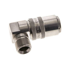 Coupleur de moule DN 9 en acier inoxydable Prise femelle G 3/8 pouce filetage mâle Double obturation 90-deg