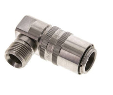 Coupleur de moule DN 9 en acier inoxydable Prise femelle G 3/8 pouce filetage mâle Double obturation 90-deg