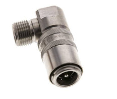 Coupleur de moule DN 9 en acier inoxydable Prise femelle G 3/8 pouce filetage mâle Double obturation 90-deg