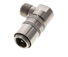 Coupleur de moule DN 9 en acier inoxydable Prise femelle G 3/8 pouce filetage mâle Double obturation 90-deg