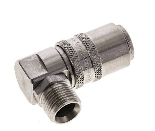 Manchon d'accouplement à air DN 9 en acier inoxydable avec filetage mâle G 3/8 pouce.