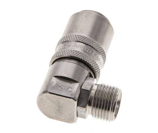 Manchon d'accouplement à air DN 9 en acier inoxydable avec filetage mâle G 3/8 pouce.
