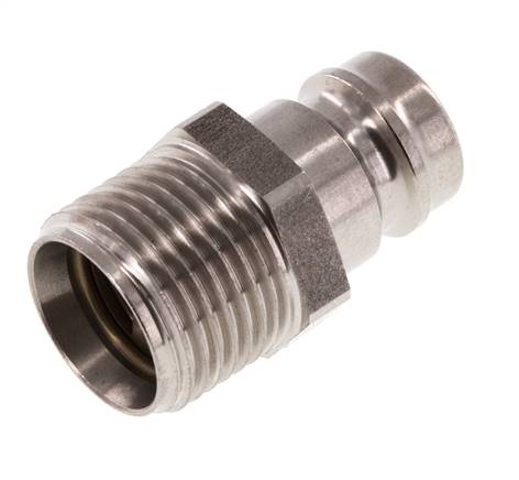 Acier inoxydable DN 9 (Micro) Coupleur d'air Bouchon G 3/8 pouce mâle à double obturation